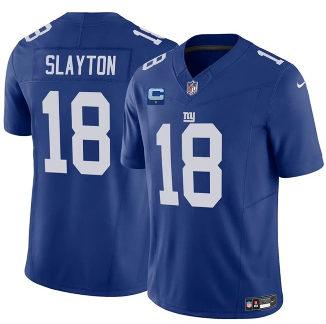 Men's New York Giants #18 Darius Slayton Blue 2025 F.U.S.E. With 1-Star C Patch Vapor Untouchable Limited Stitched Jersey